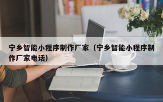 庄河宁乡智能小程序制作厂家（宁乡智能小程序制作厂家电话）